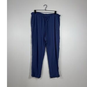 Rainbow Jogger Pants Women 1X Blue Rayon Elastic Drawstring RB5933X